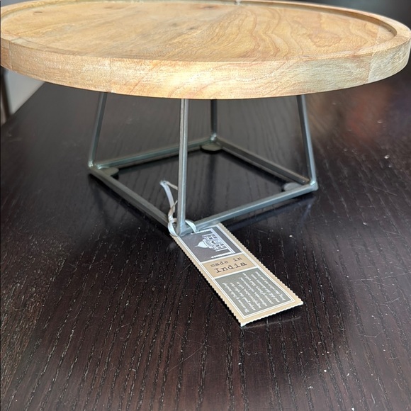 Wooden Cake Stand with Metal Base - Picture 1 of 6